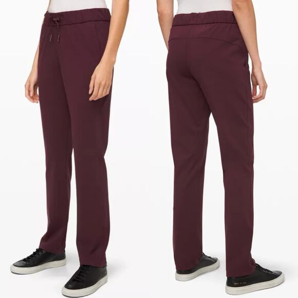 Lululemon Size 4 TALL On The Fly Pant Tall 33” In Cassis Burgundy Athleisure - Picture 1 of 16